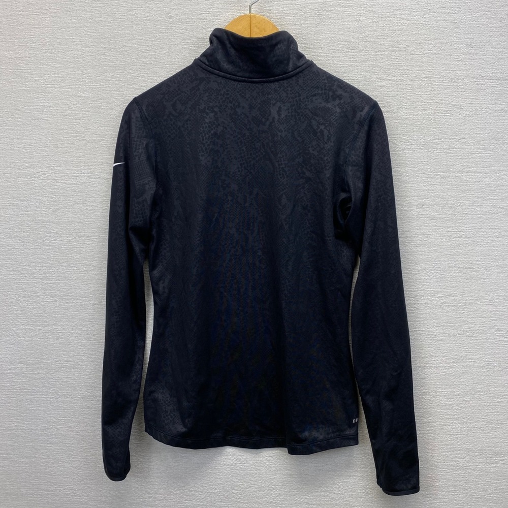 Nike Pro Womens L DriFit Pullover Half Zip Embossed Heights Top Black 695578-010 - Picture 3 of 14